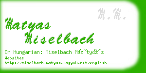 matyas miselbach business card